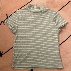 Striped Mock Neck Women's Top